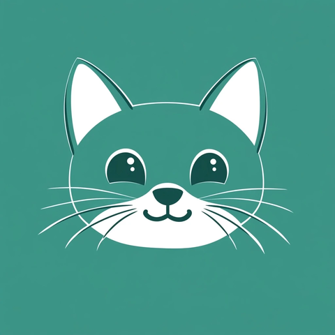 简约海绿猫形矢量图标