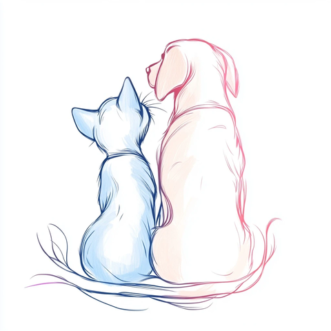 猫狗曲线轮廓相依