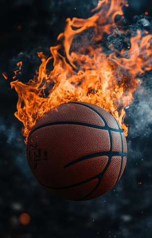 燃烧的篮球黑色背景