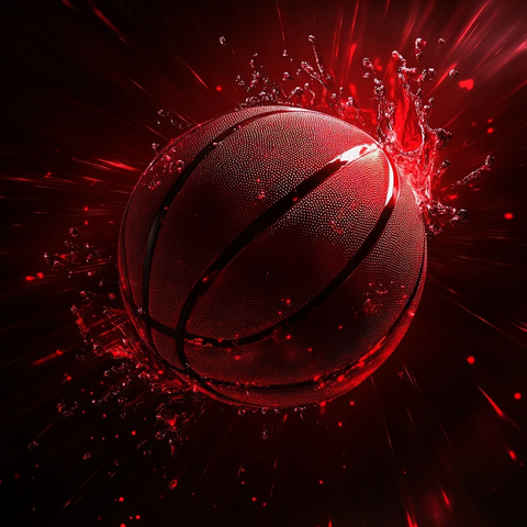 篮球光泽背景红色风格
