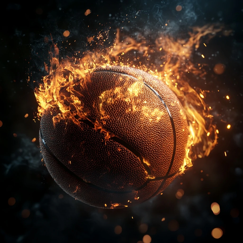 篮球烧烤火焰黑背景