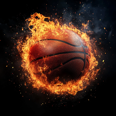 篮球燃烧效果黑色背景