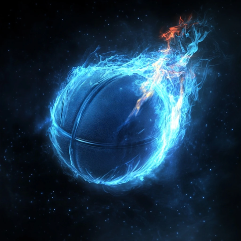 蓝色火焰篮球黑暗空间