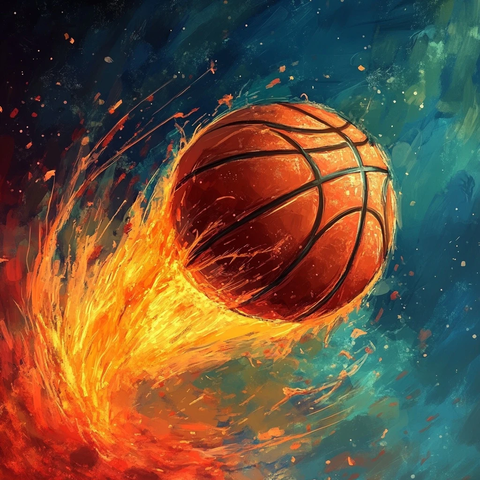 篮球投篮动作红绿背景