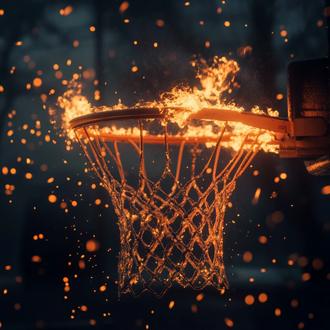火焰篮球框火花四溅