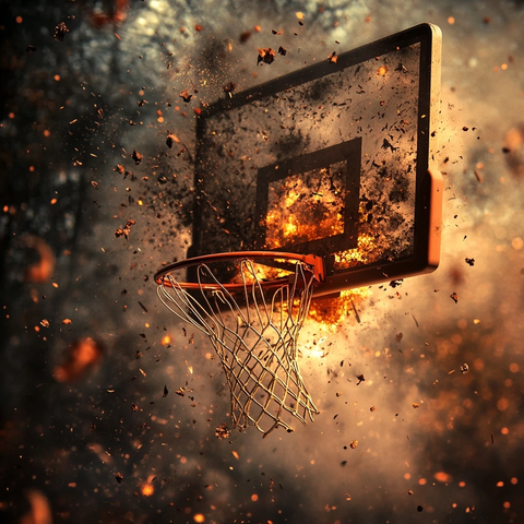 爆炸篮球架悬浮异星秋景
