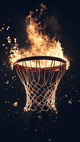 篮球架网燃烧