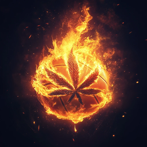 燃烧篮球与火焰标志