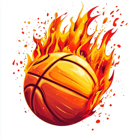 篮球火焰标志矢量设计