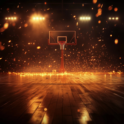 篮球场灯光火焰氛围