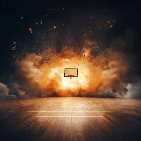 篮球场木地板爆炸效果
