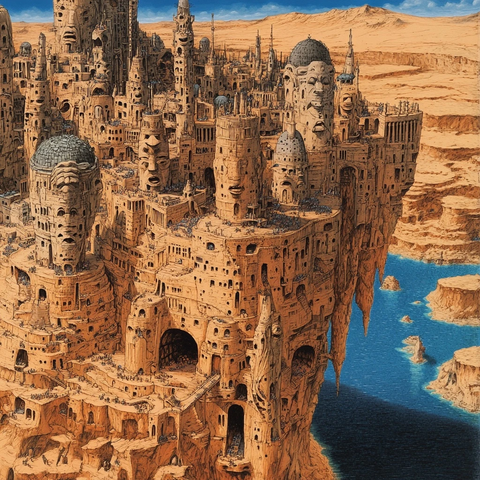 悬崖上的奇异城堡壮观全景