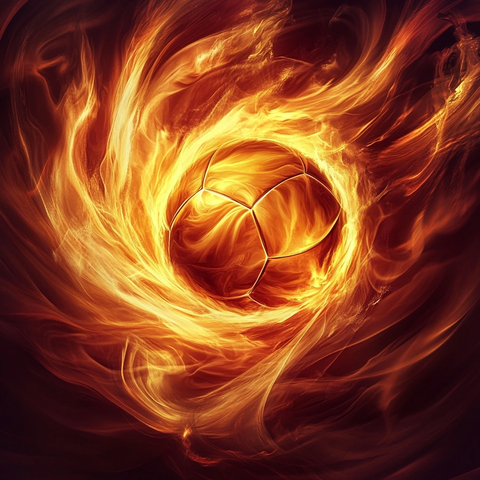 火焰漩涡中的排球