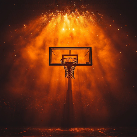 橙光篮球场全景近摄