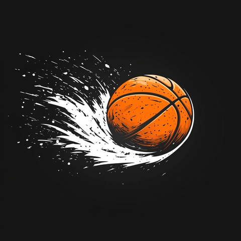 篮球速度线黑白简约标志