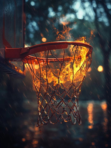 火焰篮球环风暴背景