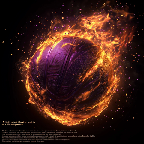 燃烧篮球金属纹理火焰特效