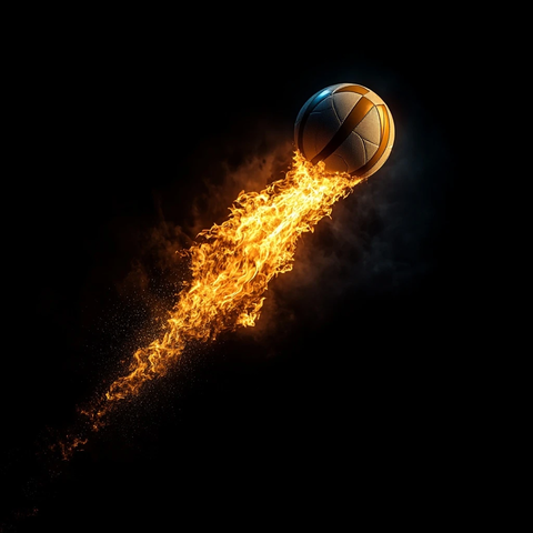 火焰排球烟雾尾迹火箭般飞行