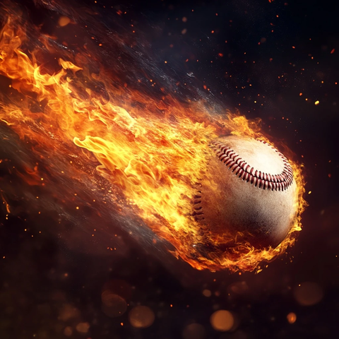 燃烧的棒球火焰尾迹