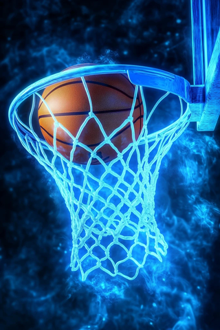 篮球球网蓝色霓虹灯技术插图