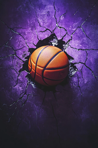 篮球裂纹球场静物