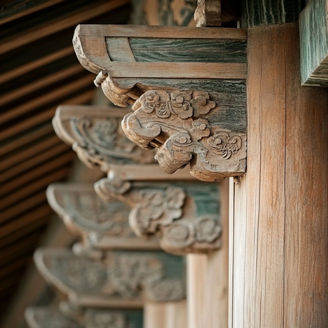 古旧木雕构件尽显传统建筑艺术之美