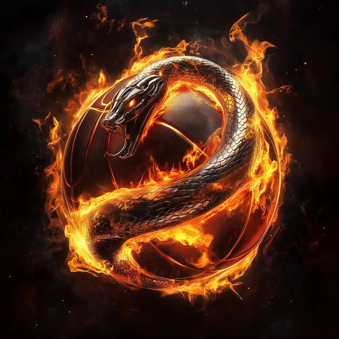 火焰蛇缠绕篮球效果