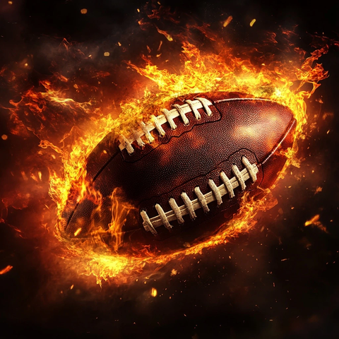 燃烧的橄榄球火焰细节