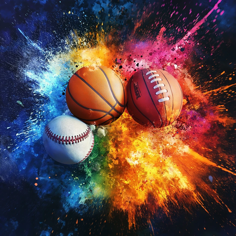多运动篮球美式足球棒球色彩