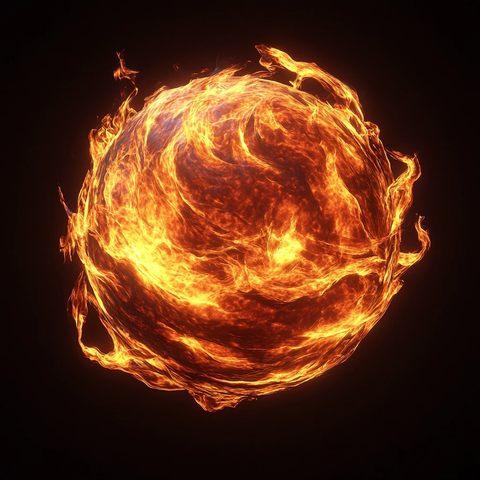 悬浮火球空中燃烧