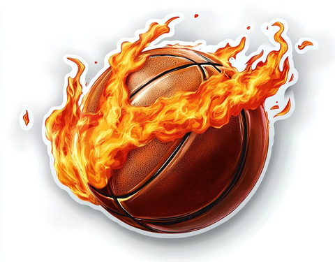火焰篮球贴纸图案