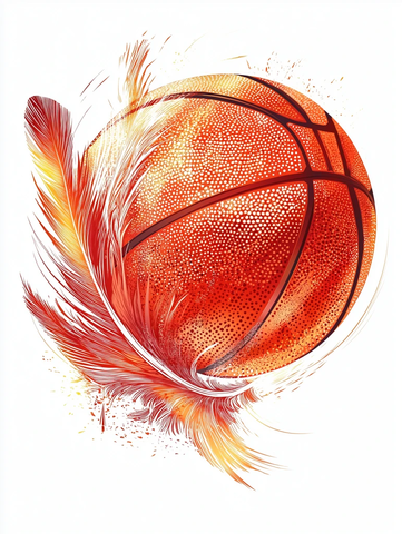 篮球羽毛纹理金属渐变