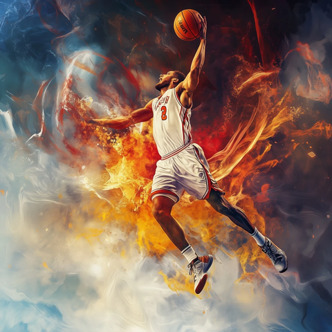 篮球运动员精彩扣篮瞬间