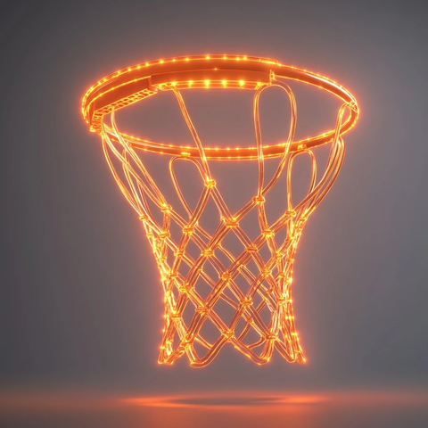 橙色篮球网发光矢量图