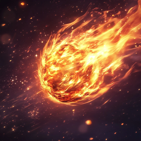 火焰球穿越背景壳阴影风格