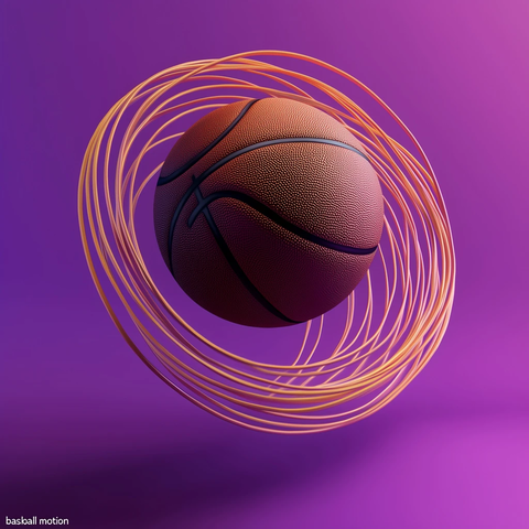 紫金渐变篮球悬浮特效