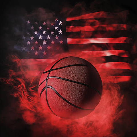 篮球红烟美国旗红白蓝