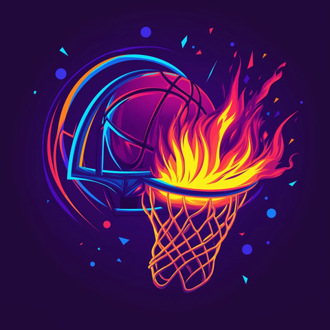 燃烧篮球突破篮筐动态设计
