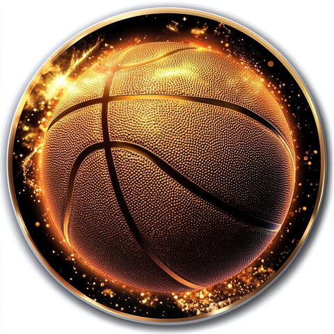 篮球圆环金色反光贴纸
