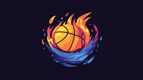 篮球火焰水流风动地球