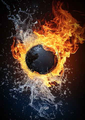 火焰水花环绕冰球