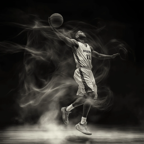 篮球运动员扣篮瞬间