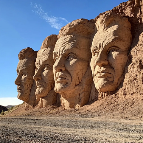 户外大型人脸雕刻景观