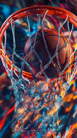 篮球入网瞬间