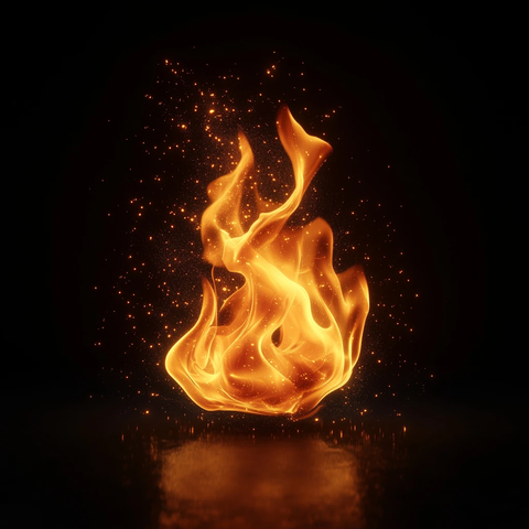 立体火焰孤立背景