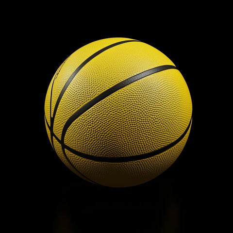 黄色篮球黑色背景产品摄影
