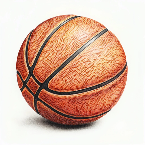 篮球素描浅色背景复古色调