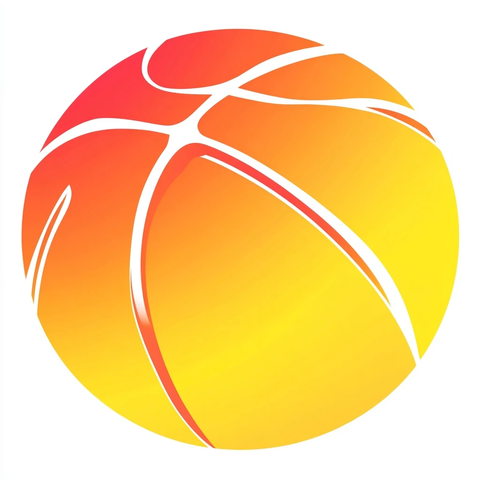 篮球插画橙黄渐变背景