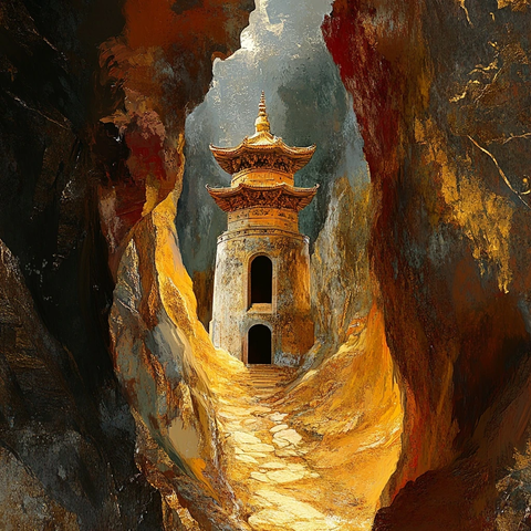 山间古亭的神秘景象