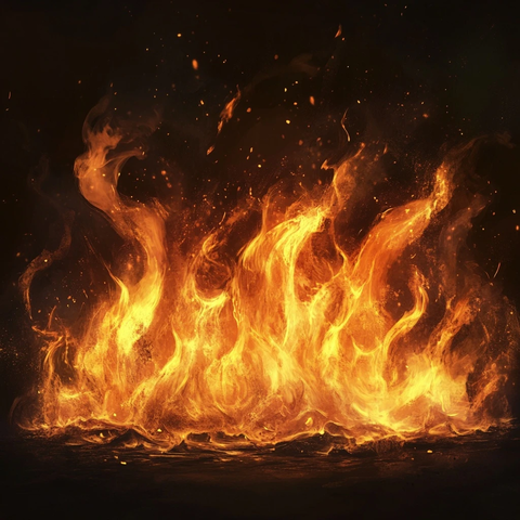 底部火焰升腾覆盖区域